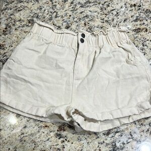 Amazon Cream High Waist Shorts Relaxed Fit